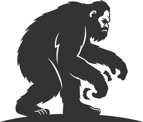 Animal vector bigfoot silhouette black illustration