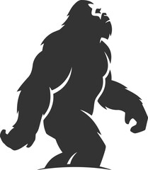 Animal vector bigfoot silhouette black illustration