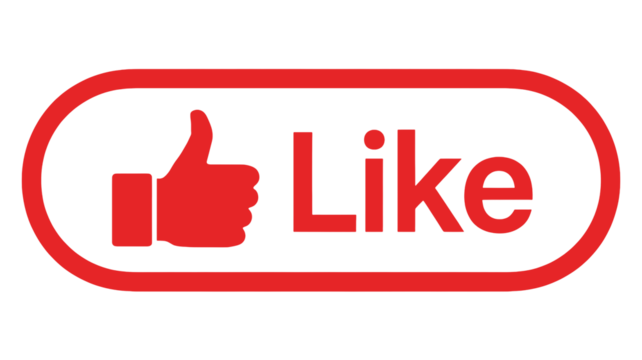 Red like icon with thumb up for social media marketing engagement success