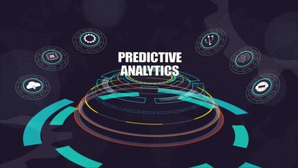 Predictive analytics abstract background, intelligent forecasting system, futuristic data processing, digital innovation concept - Powered by Adobe