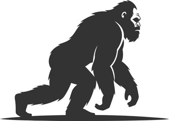 Animal vector bigfoot silhouette black illustration