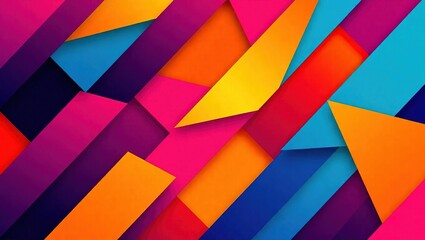 Obraz premium Vibrant geometric composition with overlapping colorful rectangl