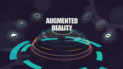 Augmented reality technology, interactive ar hud interface, futuristic digital design, immersive data visualization, smart innovation concept - Powered by Adobe