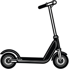 electric scooter folded  isolated on white backgro.eps