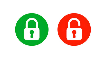 Secure versus insecure padlock icons offering safety and privacy options