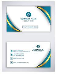 Modern creative business card and name card horizontal simple clean template vector design