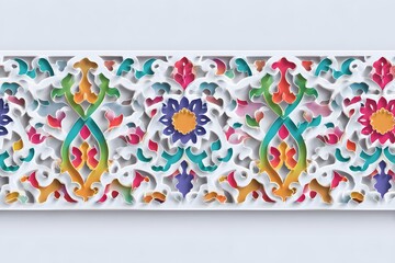 Ornate floral cutout border intricate colorful