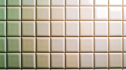 Smooth Ceramic Tiles in Light Beige and Soft Green Colors with Subtle Reflection