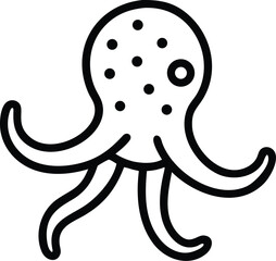 A cute cartoon baby octopus with a big smile is a funny marine animal vector illustration with a fish friend