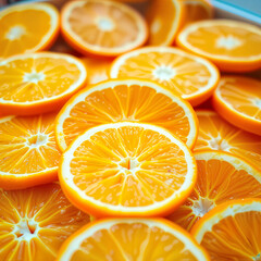 Bright Orange Slices Fresh And Juicy
