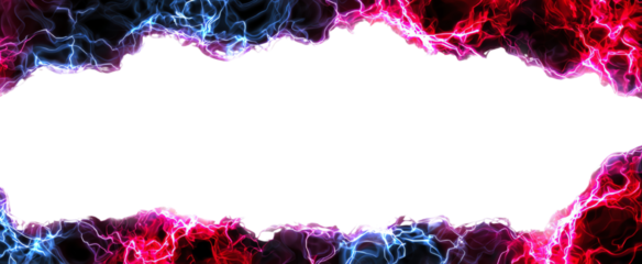 Abstract energy frame with red and blue lightning bolts, perfect for highlighting text or images. Ideal for creative projects requiring a dynamic background.