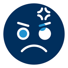 Offended Blue Color Icon