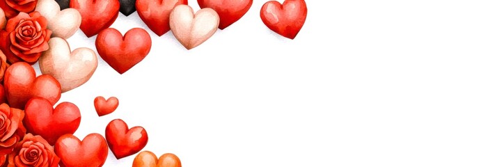 Colorful Heart and Rose Design for Love, Romance, and Valentine's Day Celebrations