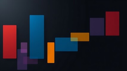 Abstract colorful rectangular shapes on a dark background, embodying a minimalist tech aesthetic.