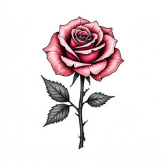 vector illustration of rose tattoo 