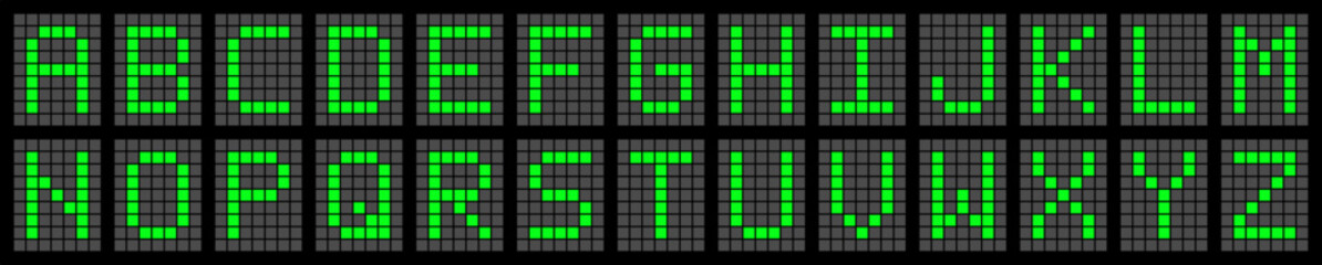 Display Anzeige digitales Alphabet