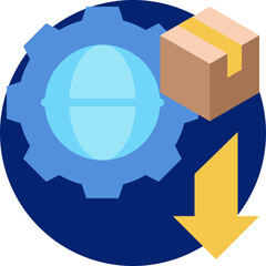 Fototapeta premium Import product icon for economy macro, business, website, application, printing, document, poster design, etc