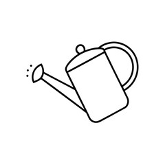 Outline drawing of a watering can object on transparent background