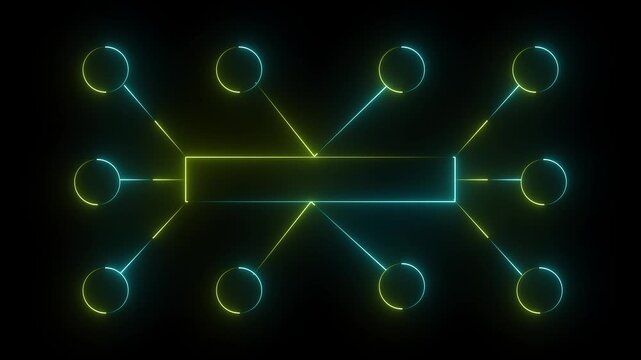 Ai tools or neon box icon. Multi function for Agentic AI technology motion background. Multi agent AI systems, Automate daily Tasks Smart AI solutions improve efficiency, Automate repetitive work. 4k 