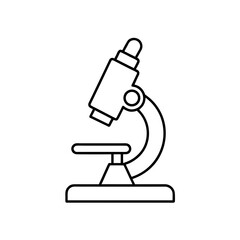 Outline drawing of a simple microscope on transparent background