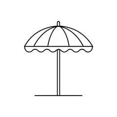 Fototapeta premium Simple line drawing of a beach umbrella on transparent background