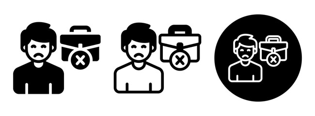 Out Of Work Icon Collection Glyph & Mixed Style