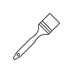 Outline drawing of a paint brush tool art on transparent background
