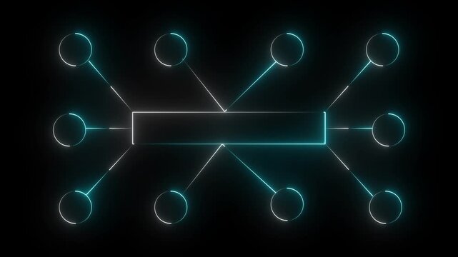 Ai tools or neon box icon. Multi function for Agentic AI technology motion background. Multi agent AI systems, Automate daily Tasks Smart AI solutions improve efficiency, Automate repetitive work. 4k 