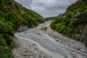 Rocky River Valley with Forested Slopes in Azerbaijan