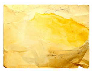 Old Paper Clip Isolated. Blank old yellowed paper mockup for vintage. Vintage paper notes