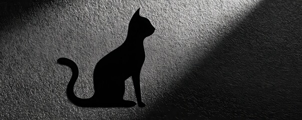 A captivating silhouette of a cat in a beam of light, creating a mysterious and artistic atmosphere.