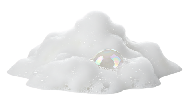 A small white iceberg with a glowing light inside isolated on transparent background