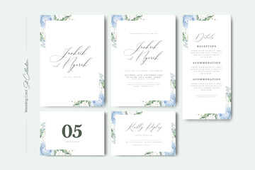 wedding invitation card set with roses flower template