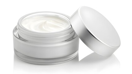 Pearl White Compact Jar Mockup for Hydrating Eye Mask Cream | Luxury Skincare Packaging Design with Pristine Reflective Finish for Elegant Beauty Product Branding and Presentation