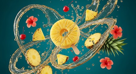 Pineapple Popsicle Splash Refreshing Tropical Summer Treat