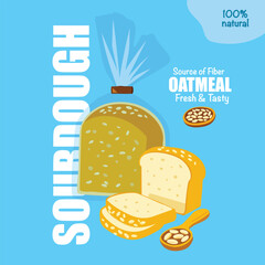 Fresh Sourdough Oatmeal Bread Natural and Tasty