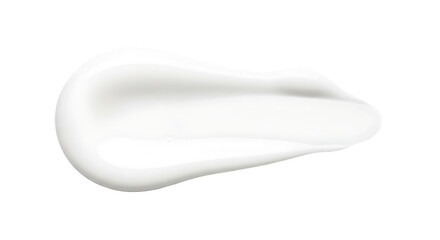 Fototapeta premium A single white cosmetic cream smear with a smooth texture isolated on transparent background