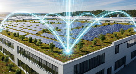 Sustainable innovation shines bright with modern green rooftop solar panels powering future energy solutions and smart technology integration