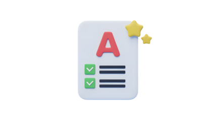 Excellent grade achieved with high marks and positive review, stars of success