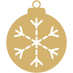 Minimal ornament golden ball christmas icons and elements.