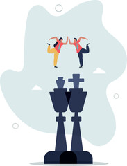 Negotiation strategy, win-win situation, partnership instead of confrontation in competition, merger or agreement concept.life and employment of people.