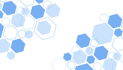 Abstract blue hexagon shape for frame illustration design