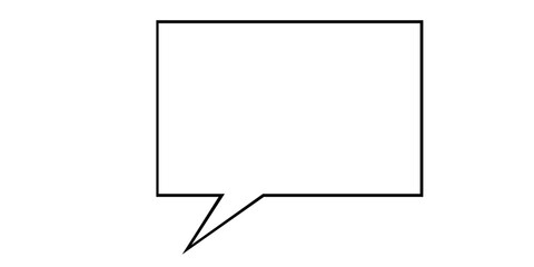 Rectangular Speech Bubble with Tail on White Background chat bubble dialogue box isolated on a transparent background