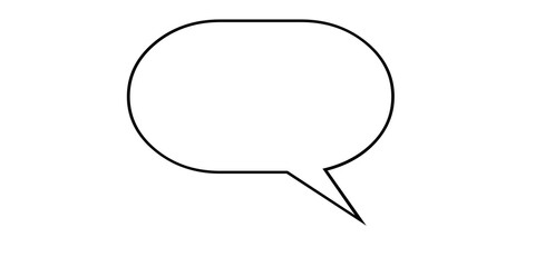 Simple Oval Speech Bubble Outline on White Background talk bubble chat bubble isolated on a transparent background