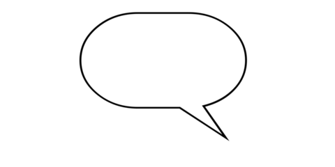 Simple Oval Speech Bubble Outline on White Background talk bubble chat bubble isolated on a transparent background