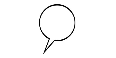 Round Speech Bubble with Thick Black Outline and Tail on White Background talk bubble chat bubble isolated on a transparent background
