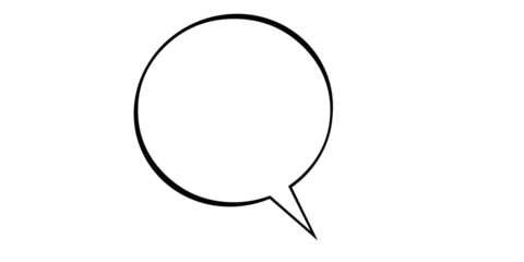 Simple Black Outline Circle Speech Bubble with Tail on White Background talk bubble chat bubble isolated on a transparent background