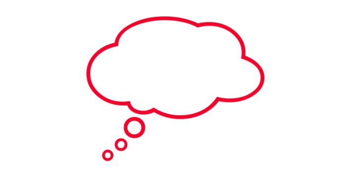 Red Thought Bubble Outline with Speech Bubbles on White Background red outline empty isolated on a transparent background