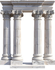 Obraz premium Marble antique columns and pillars of roman and greek architecture elements. Png transparency