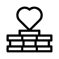 Heart on Stack of Books Icon on White Background coin futuristic silhouette vector transparent icon